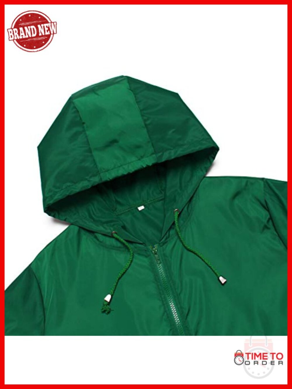 Waterproof Rain Jacket Hooded Lightweight Windbreaker with Pockets - Picture 3 of 6